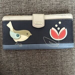 CUTE Relic bird tulip long bi fold wallet
